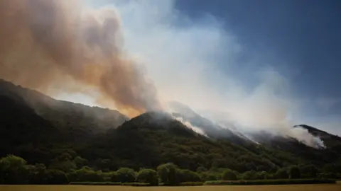 Iestyn Hughes Hill on fire