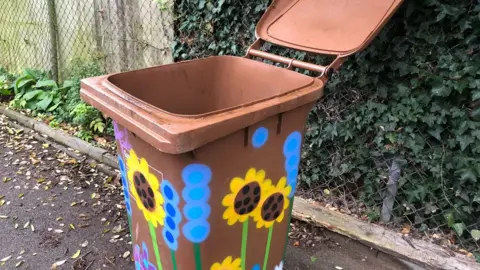 BBC A brown bin used to collect garden waste in Northampton