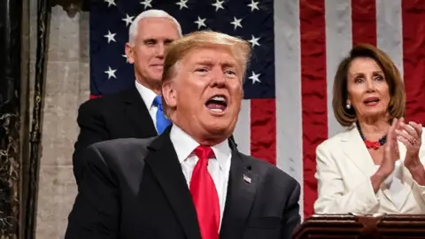 AFP / Getty Images Donald Trump during the State of the Union speech 2019