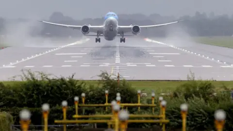 Getty Images Plane taking off at Gatwick Airport