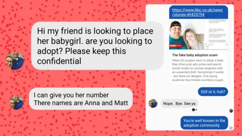 Screenshots of messages