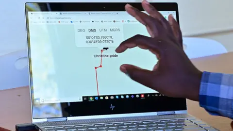 Getty Images Animal tracking graphic on a computer screen