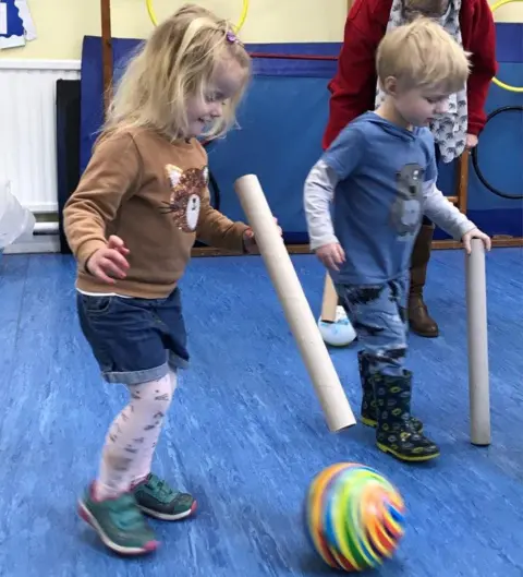 BBC Children with tubes and balls