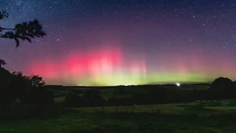 Chris Lowther Northern lights from Bulmer, North Yorks