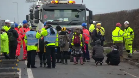 BBC Anti-fracking protest