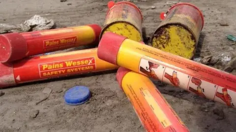 Isles of Scilly Police Out-of-date flares abandoned on St Mary's