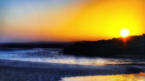 Steve Liddiard Burry port beach at sunset