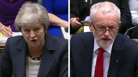 BBC Theresa May and Jeremy Corbyn