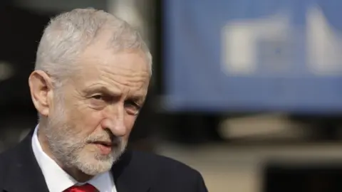 EPA Jeremy Corbyn speaking after the talks in Brussels