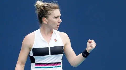 Simona Halep during her match against Polona Hercog
