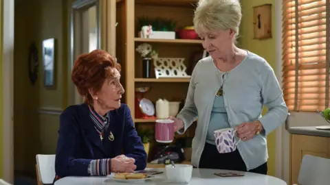 Barbara Windsor with June Brown in EastEnders in 2016