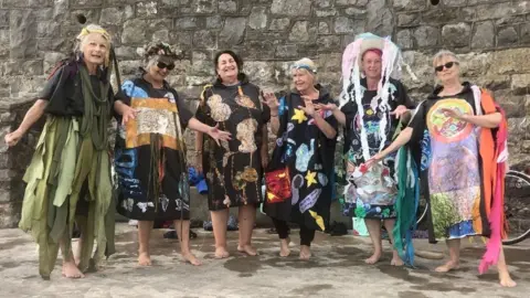 Promenade Event organisers dressed in sea themed costumes