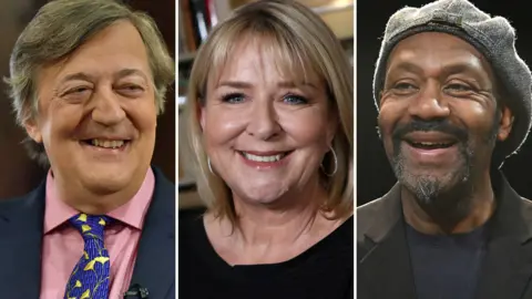 BBC Left-right: Stephen Fry, Fern Britton and Sir Lenny Henry