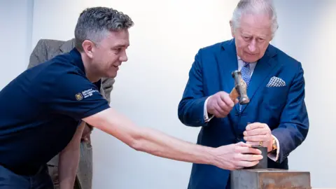 BBC King Charles hallmarking the cross of Wales