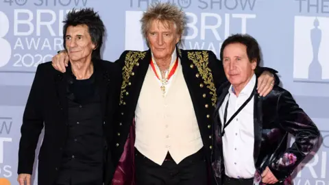 Getty Images Ronnie Wood, Rod Stewart and Kenney Jones