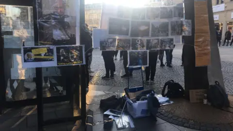 Local Democracy Reporting Service The protesters' stall