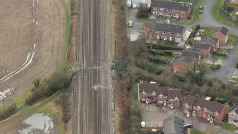 Network Rail Aerial view of crossing