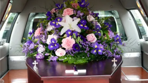 Getty Images coffin in hearse