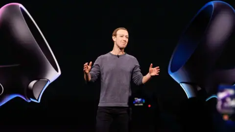 Getty Images Mark Zuckerberg announcing the Oculus headset in 2019