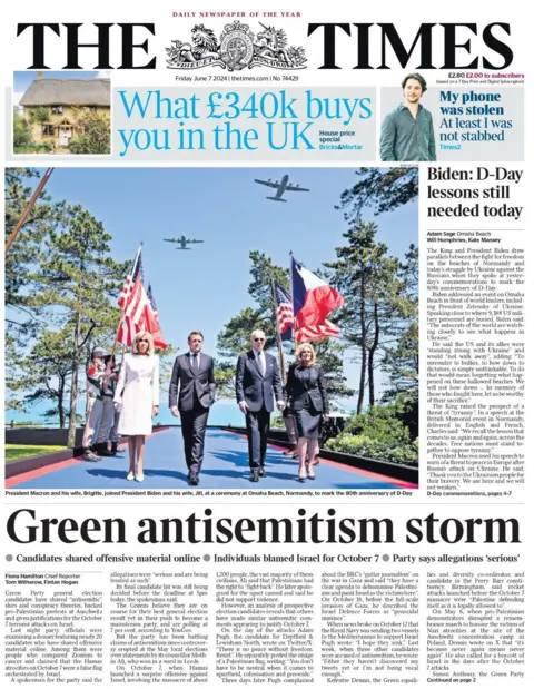 Green antisemitism storm, reads the front of the Times
