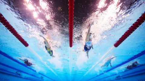 Getty Images Women's 400m Freestyle Heats on day one of the Olympic Games Paris 2024 