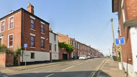Google Street view of Crompton Street, at the junction with Green Lane, in Derby city centre.