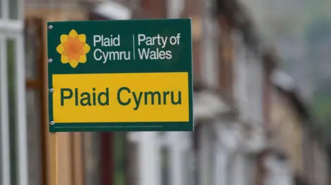 Getty Images Plaid Cymru sign