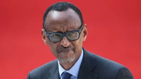 AFP An image of Rwandan president Paul Kagame