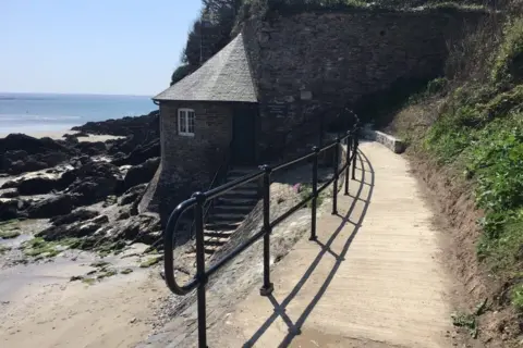 Devon County Council A stretch of coast path above Mothecombe beach in Devon
