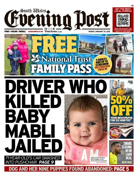 South Wales Evening Post South Wales Evening Post front page