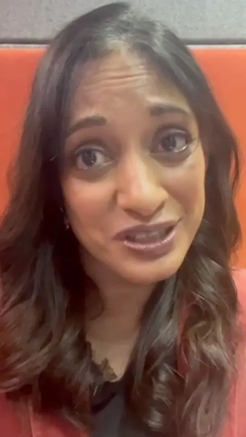 Dharshini David's piece to camera