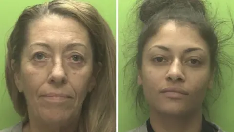Custody image of Julie Faulkner (left) and her daughter Elisha Faulkner 