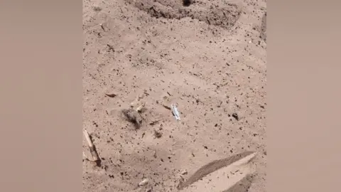 Broxtowe Borough Council A razor blade is visible in sand