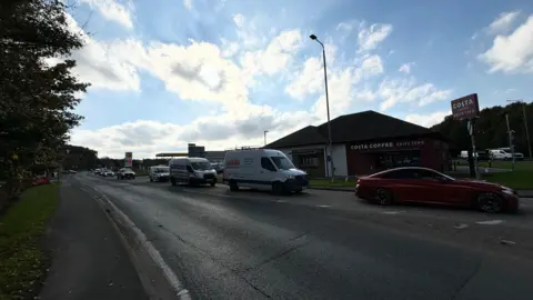 Traffic on the A614 in Nottinghamshire