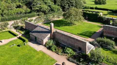 Aerial view of Cannon Hall kitchen garden