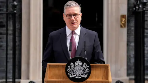 Prime Minister Sir Keir Starmer makes a speech in Downing Street, London, as he said he will resign as leader of the Labour Party and he has informed the King of his decision.