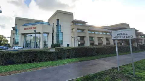 Google Britvic's headquarters at Breakspear Park in Hemel Hempstead. It is a large cream-coloured modern building on an industrial estate.