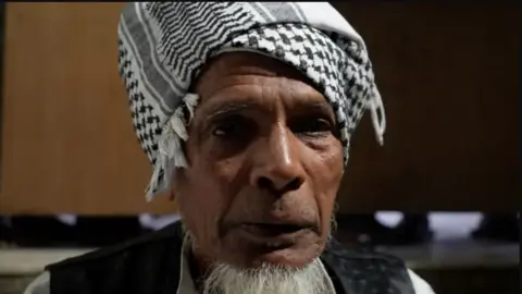 BBC Hindi Close up of Nafees, father of the 22-year-old man who died in violence on Sunday