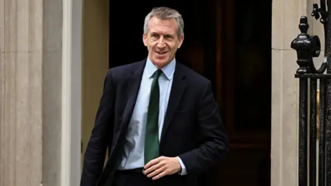 Newly appointed Britain’s Defence Secretary Dan Jarvis leaves 10 Downing Street.