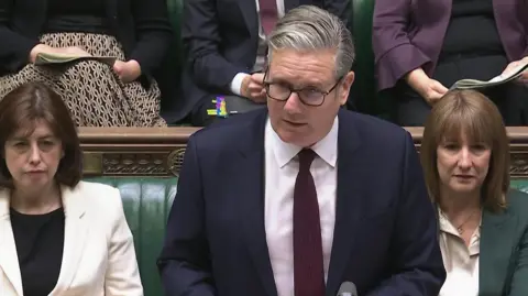 UK Parliament Sir Keir Starmer speaking in the House of Commons during Prime Minister's Questions.