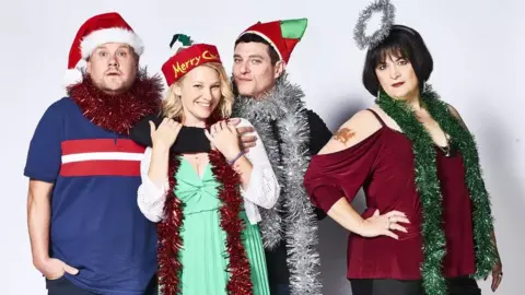 PA the show's main characters in tinsel ahead of their 2019 Christmas special