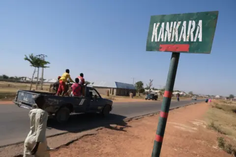 Getty Images A Kankara town road sign