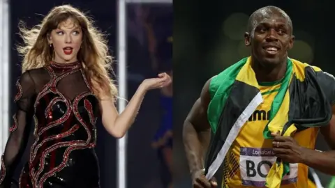 Getty Images Taylor Swift and Usain Bolt composite image