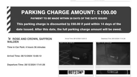 Whitehurst Family Still image of the parking notice given to Jackie Whitehurst. 