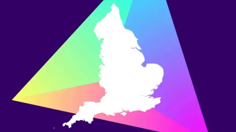 An image showing a map of England and local election branding.