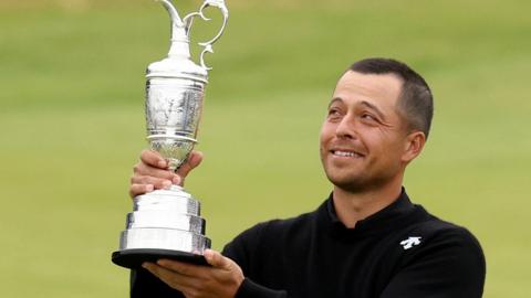 Xander Schauffele with the Claret Jug after winning the 2024 Open at Royal Troon