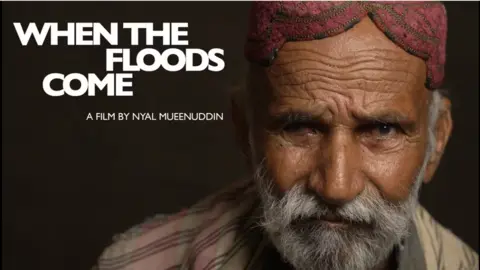 Nyal Mueenuddin Still image from When The Floods Come, an old, Pakistani man looking into the camera