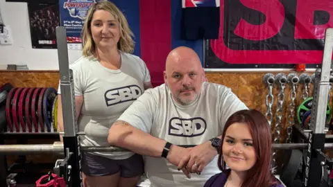 Jenni Sherwood (at back) James and Ella Brincat-Smith