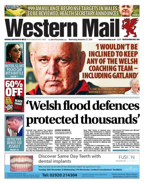 Western Mail Front page of the Western Mail