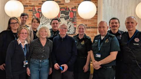 Cardiac arrest survivor reunites with he